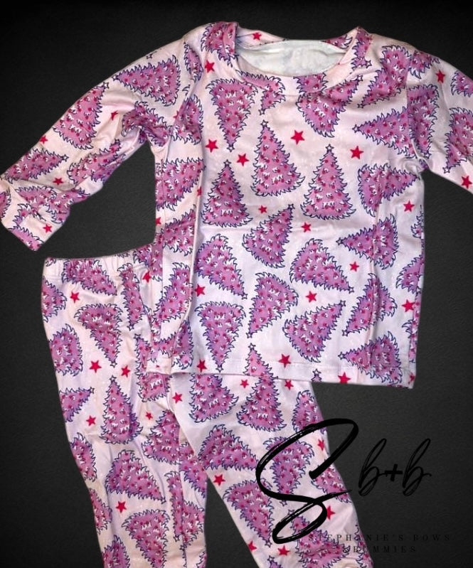 2-Piece Pink Christmas Trees RTS