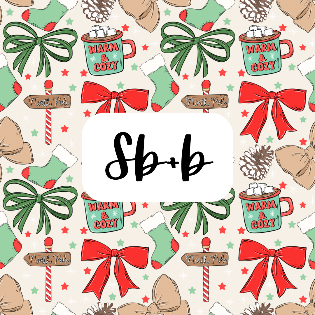 Christmas Cheer + Bows Fabric ( clothing)
