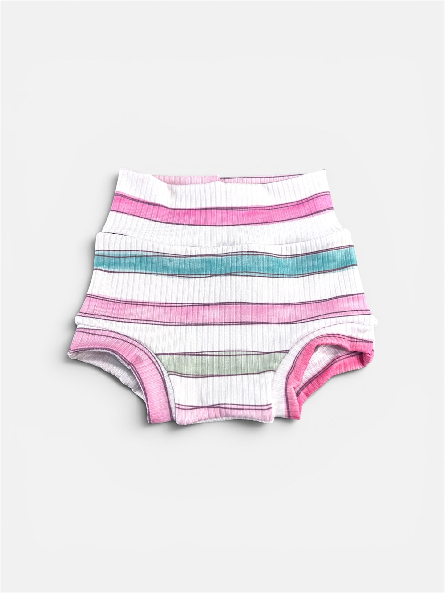 Pink Floral Coordinating Stripes Bummies