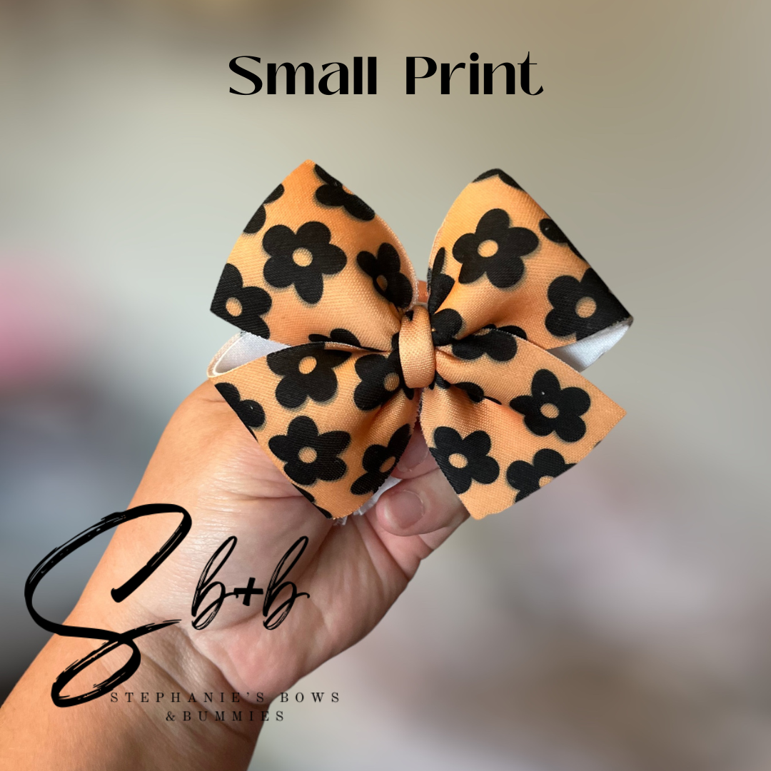 Orange w/ Black Flowers (Small Print)