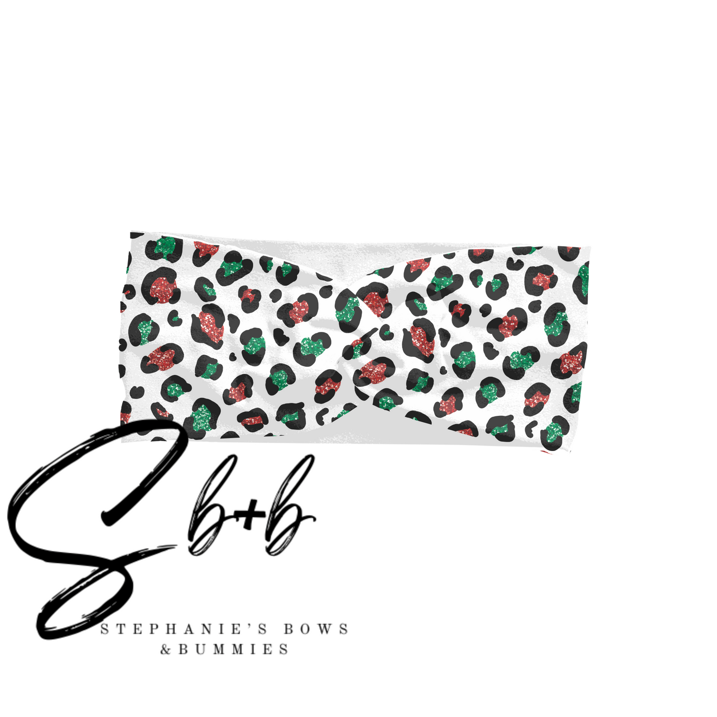 Cheetah Glitter Christmas Adult Headband
