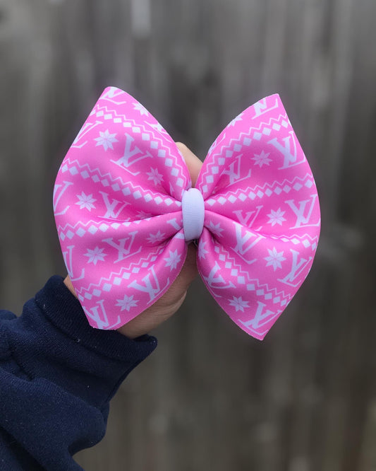 LV Pink Christmas Sweater Stripe
