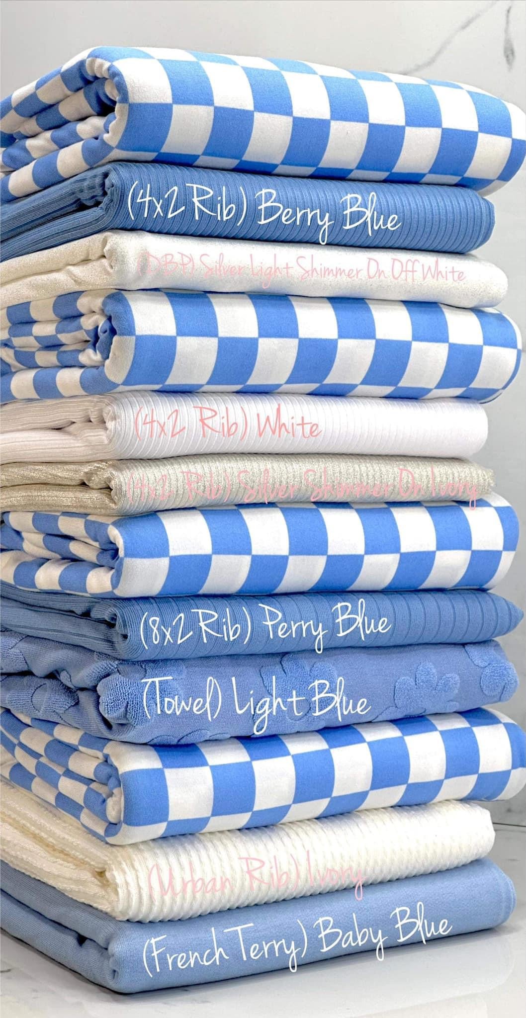 Baby Blue & White Checkered Fabric