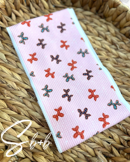 4OJ Balloon Dog Coordinate Blue Dog Print Bullet Fabric