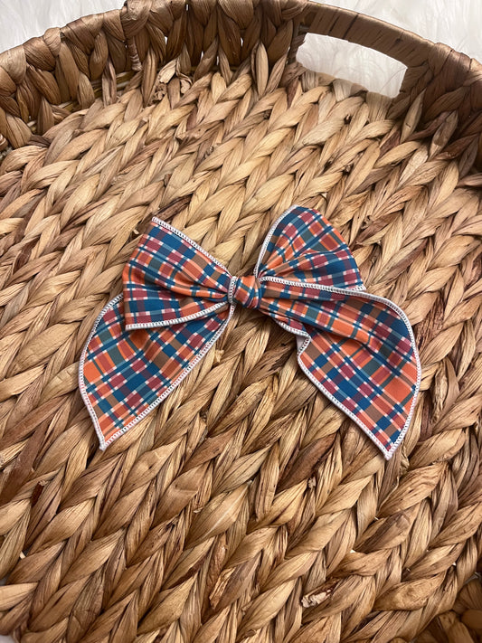 Fall Plaid Serged Bow
