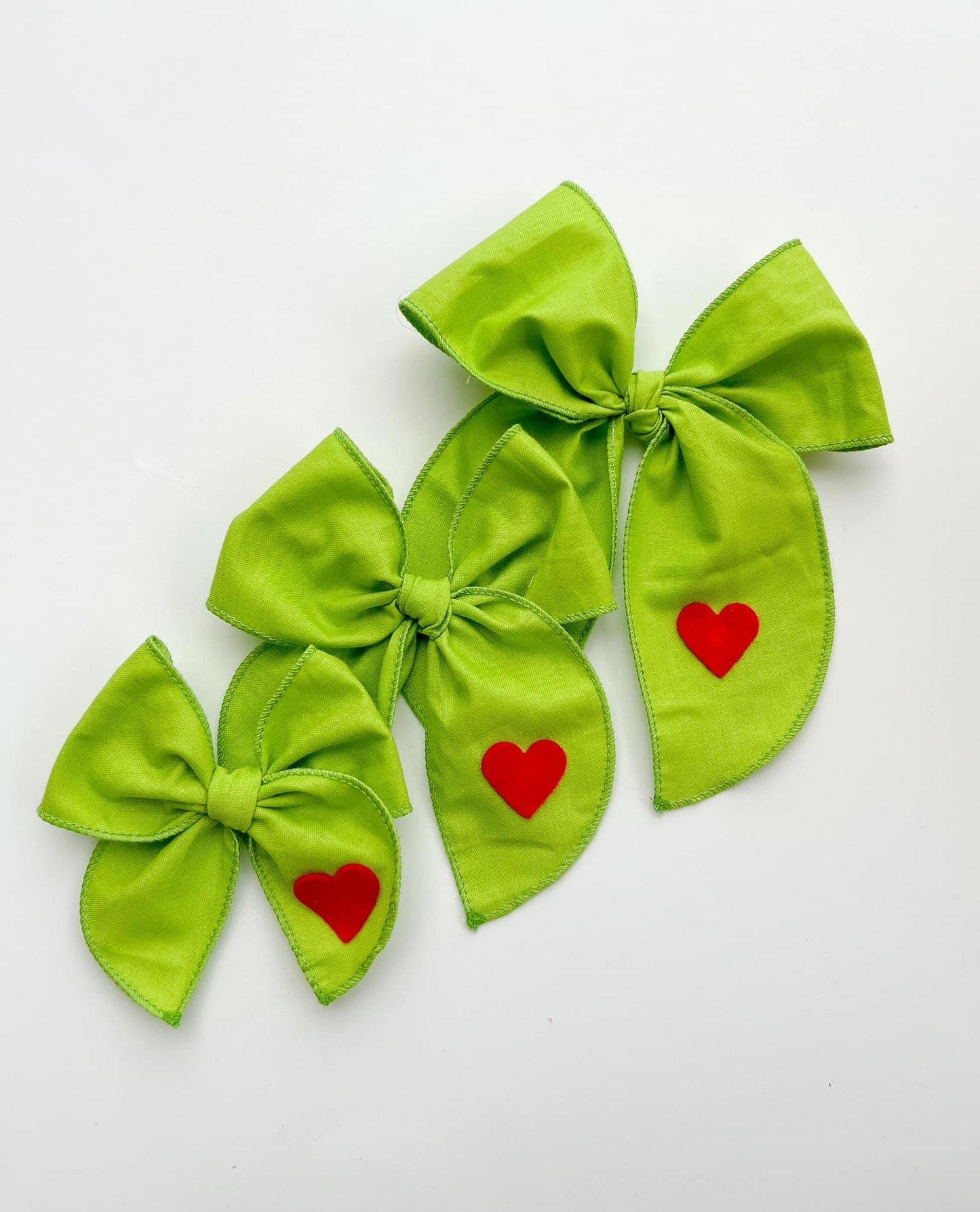 Mean Green Christmas Small Serged Bow
