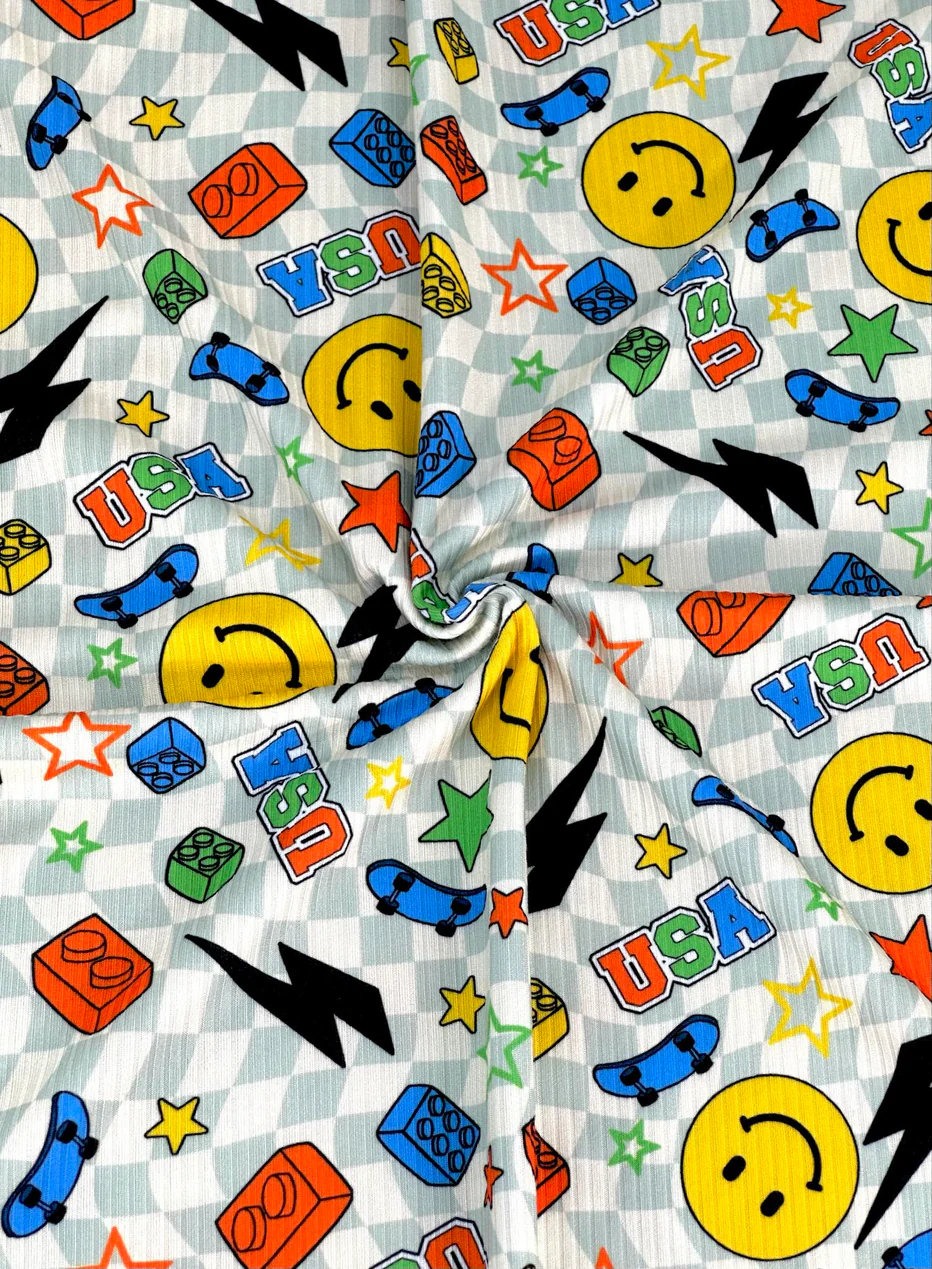 Smiley + Skateboard USA 4OJ Green Checkered