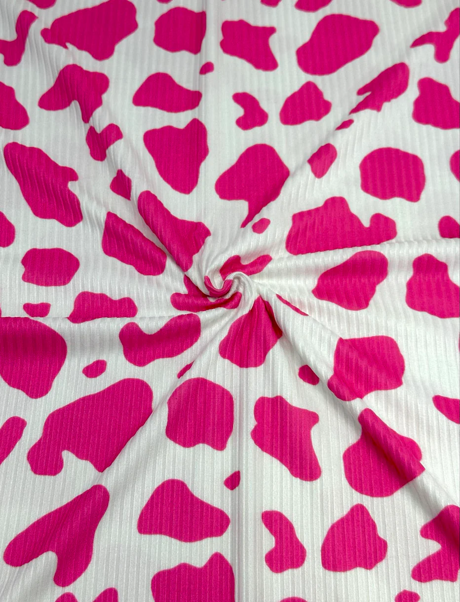 Fuchsia + White Cow Print