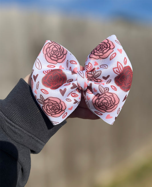 Roses & Hearts Puffy Bow