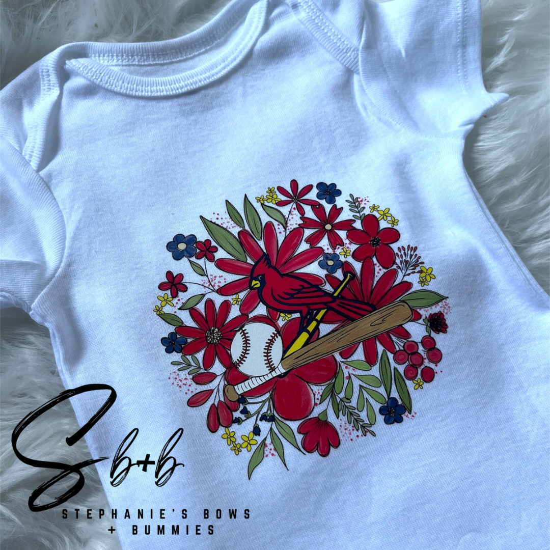 IN Red Bird Baseball Onesie 6/9m