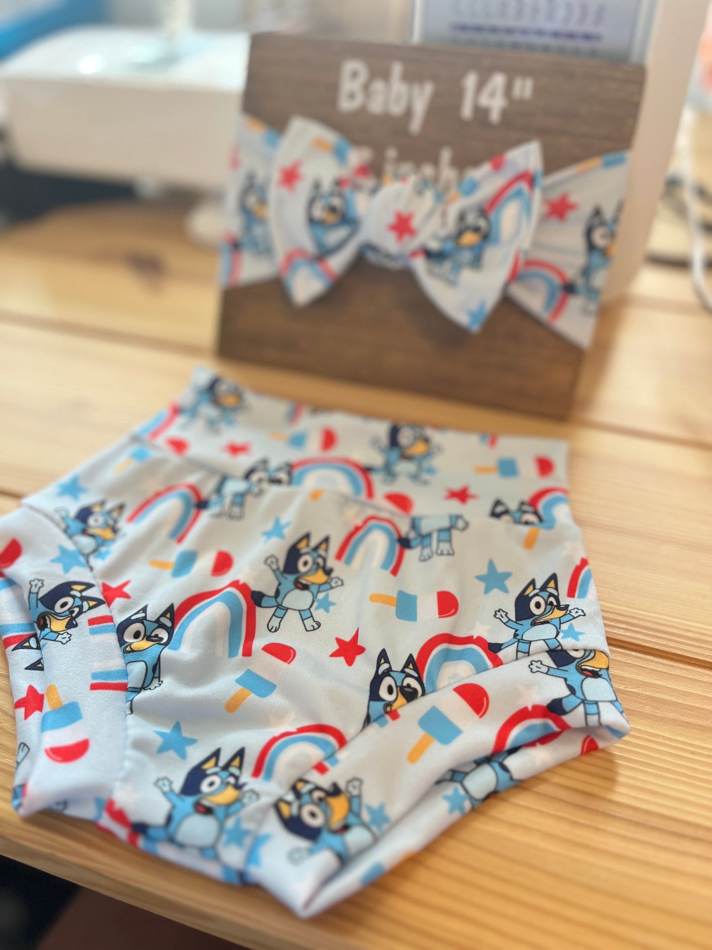 4th of July Blue Dog Rainbows & Popsicles Fabric