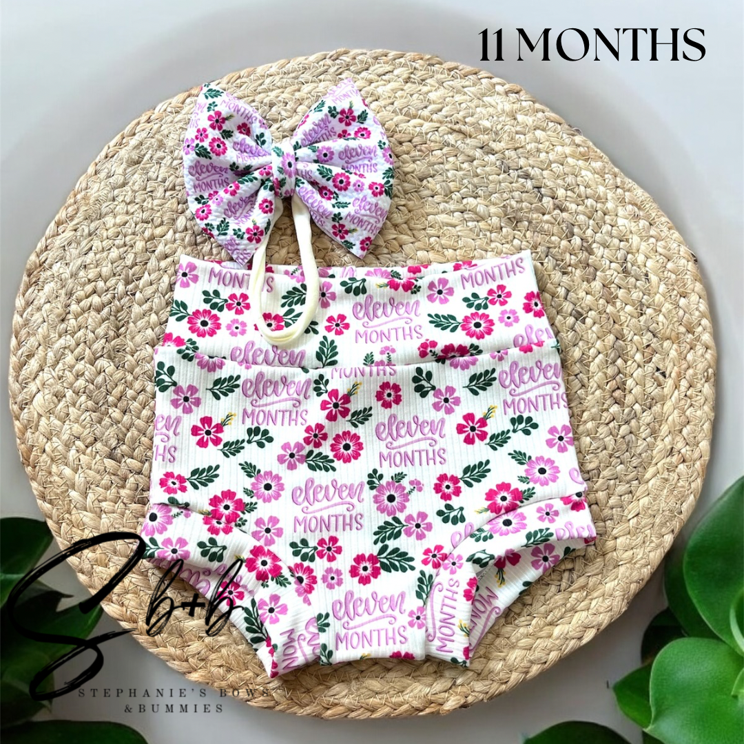 Milestone Bummies+Bow Floral