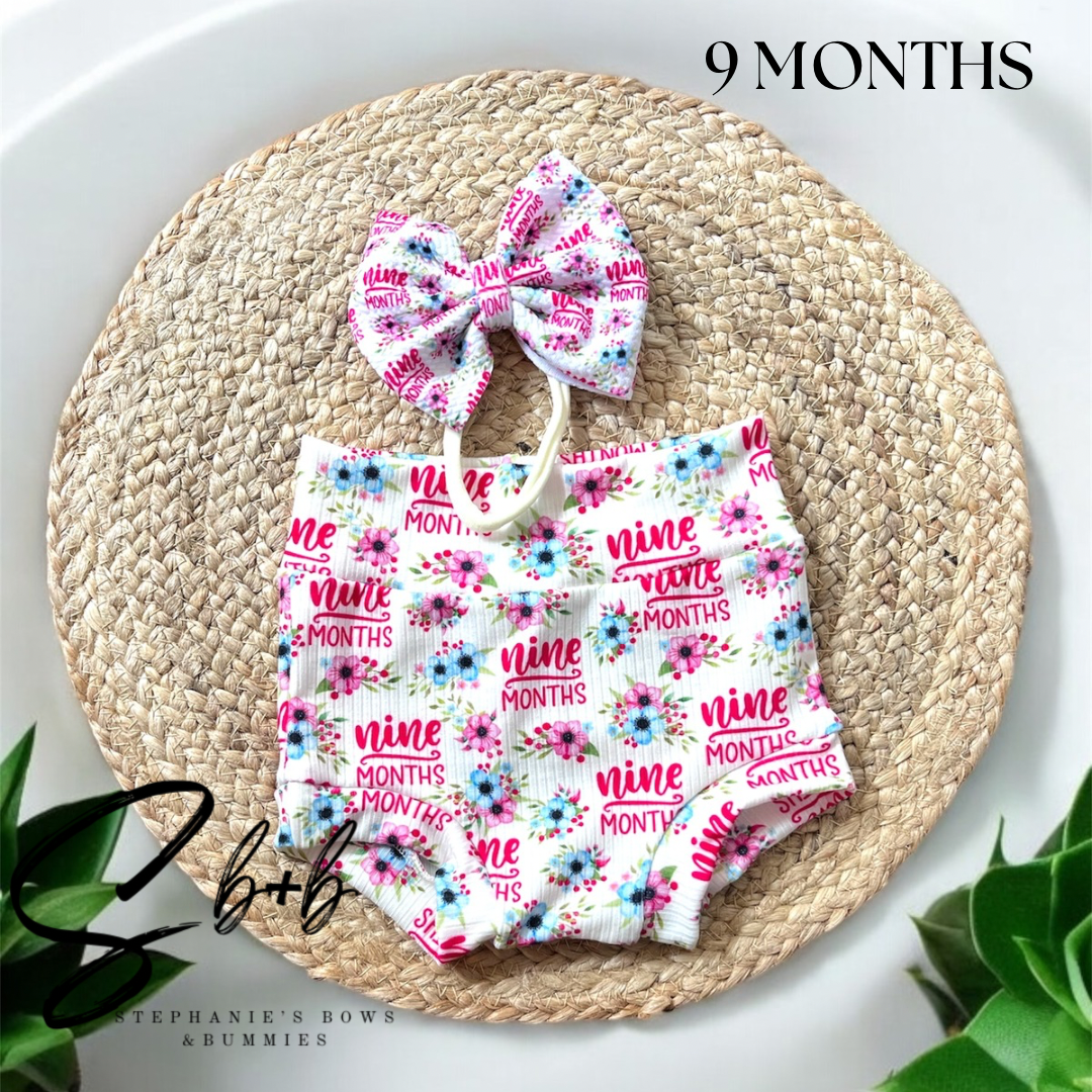 Milestone Bummies+Bow Floral