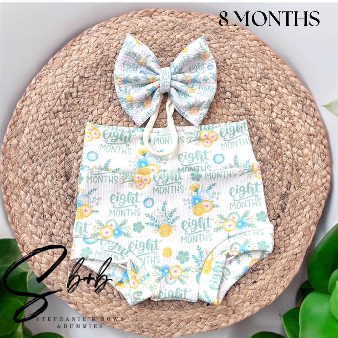 Milestone Bummies+Bow Floral