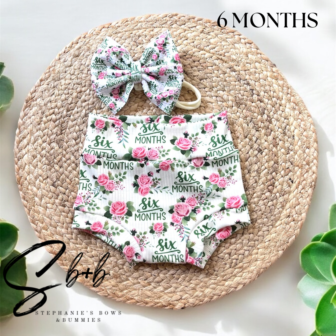 Milestone Bummies+Bow Floral