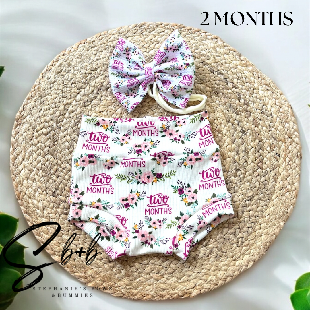 Milestone Bummies+Bow Floral