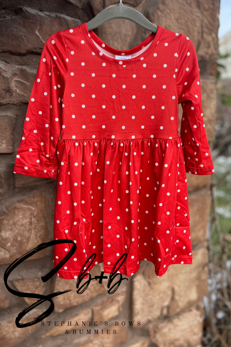Red w/ White Polka Dots Dress