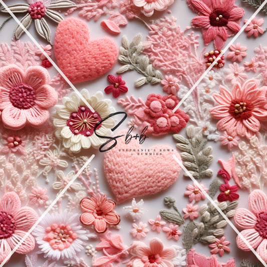 Embroided Valentines Day Floral