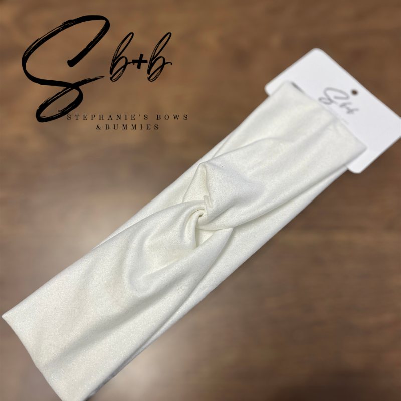 Shimmery White Twist Adult Headband