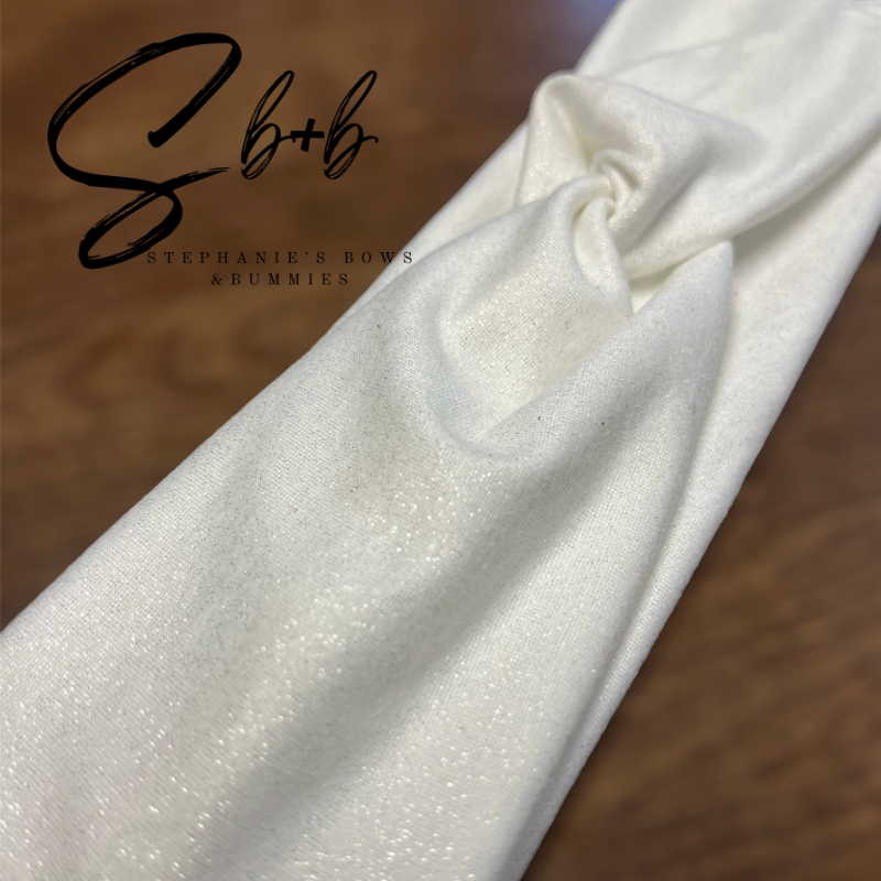 Shimmery White Twist Adult Headband