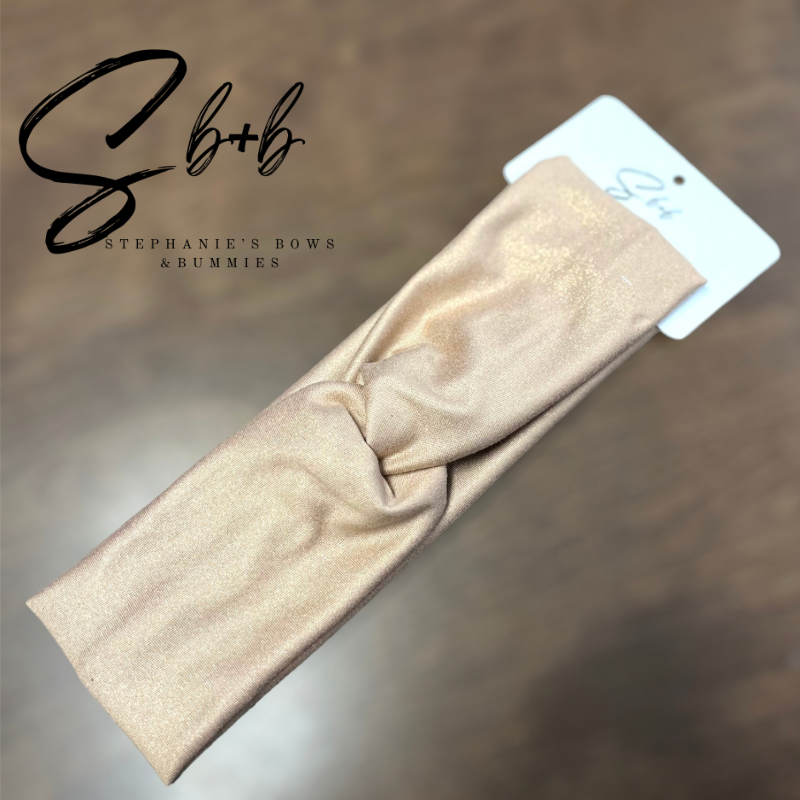 Shimmery Gold Twist Adult Headband