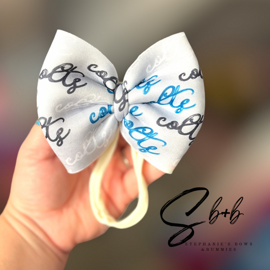 HorseShoe Football TriState Area Cursive Puffy Bow