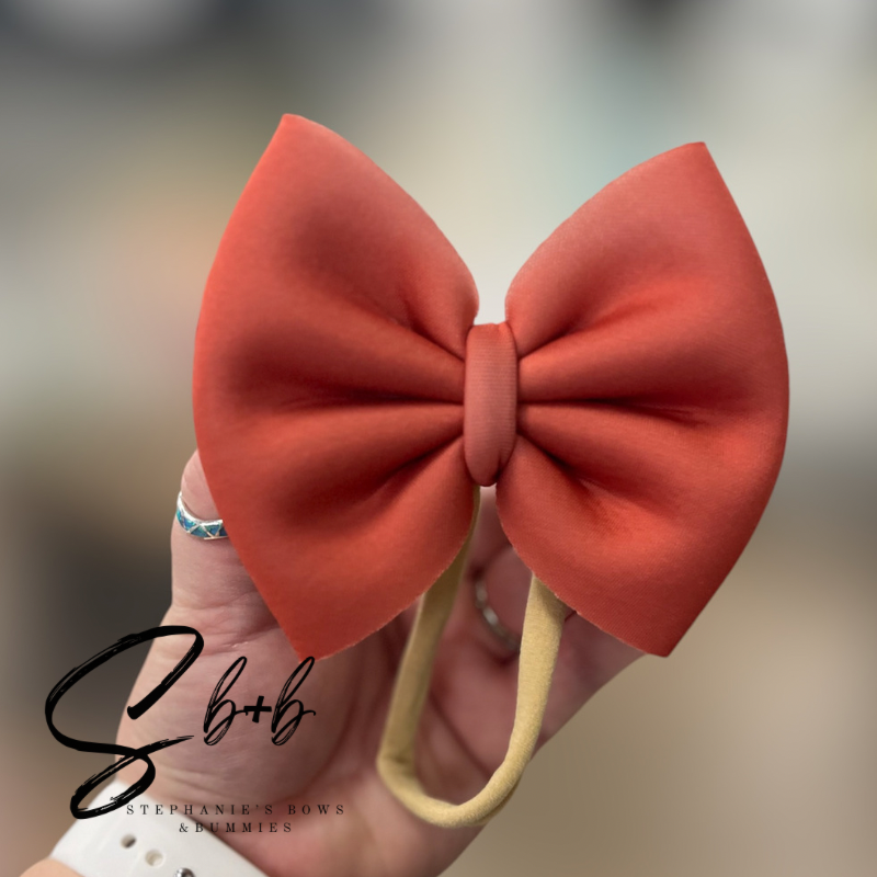 Dark Red Solid (Groovy Santa) Puffy Bow
