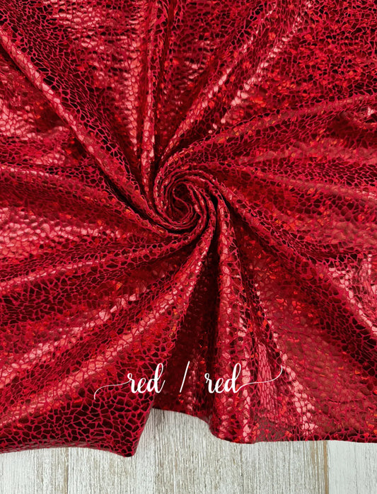 Red Snake Skin Holographic Bow