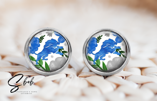 L-i-o-n-s Football Stud Earrings