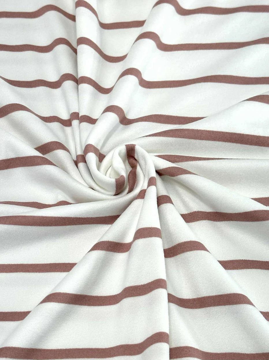 White + Mauve Stripe