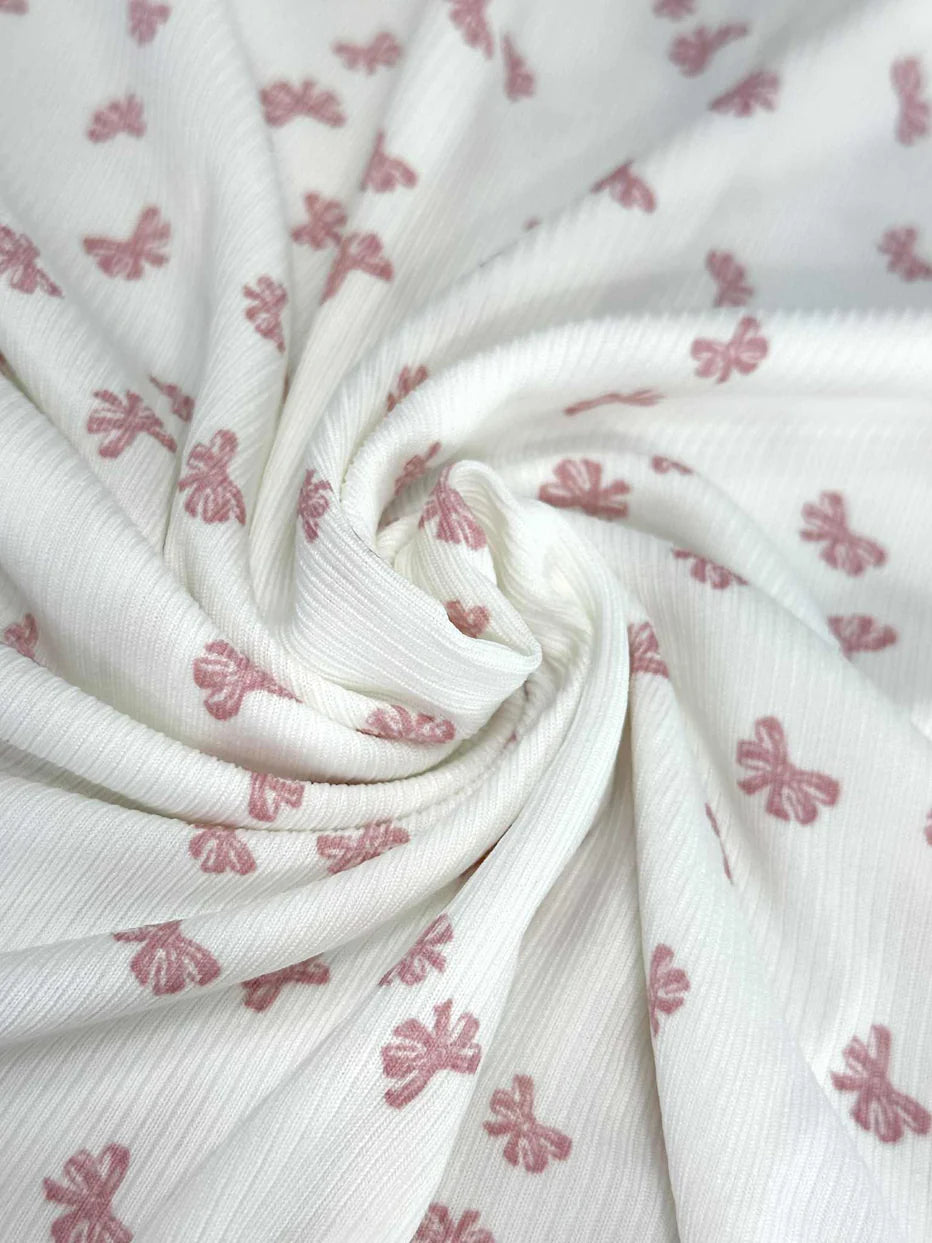 White w/ Mauve/Pink Bows