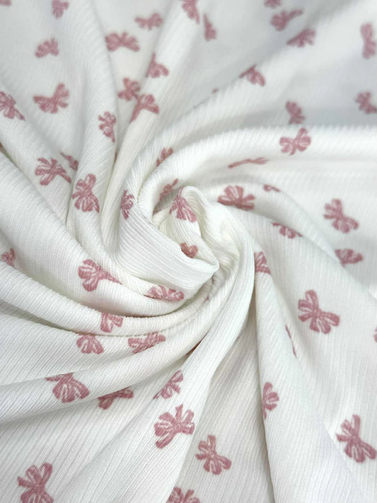 White w/ Mauve/Pink Bows