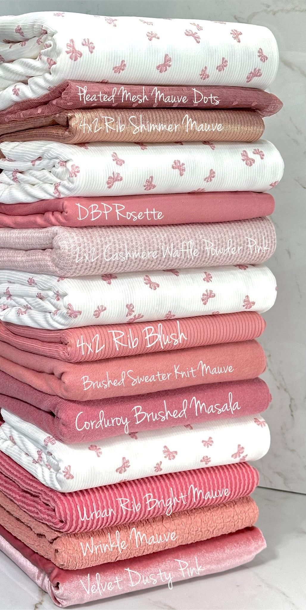 White w/ Mauve/Pink Bows