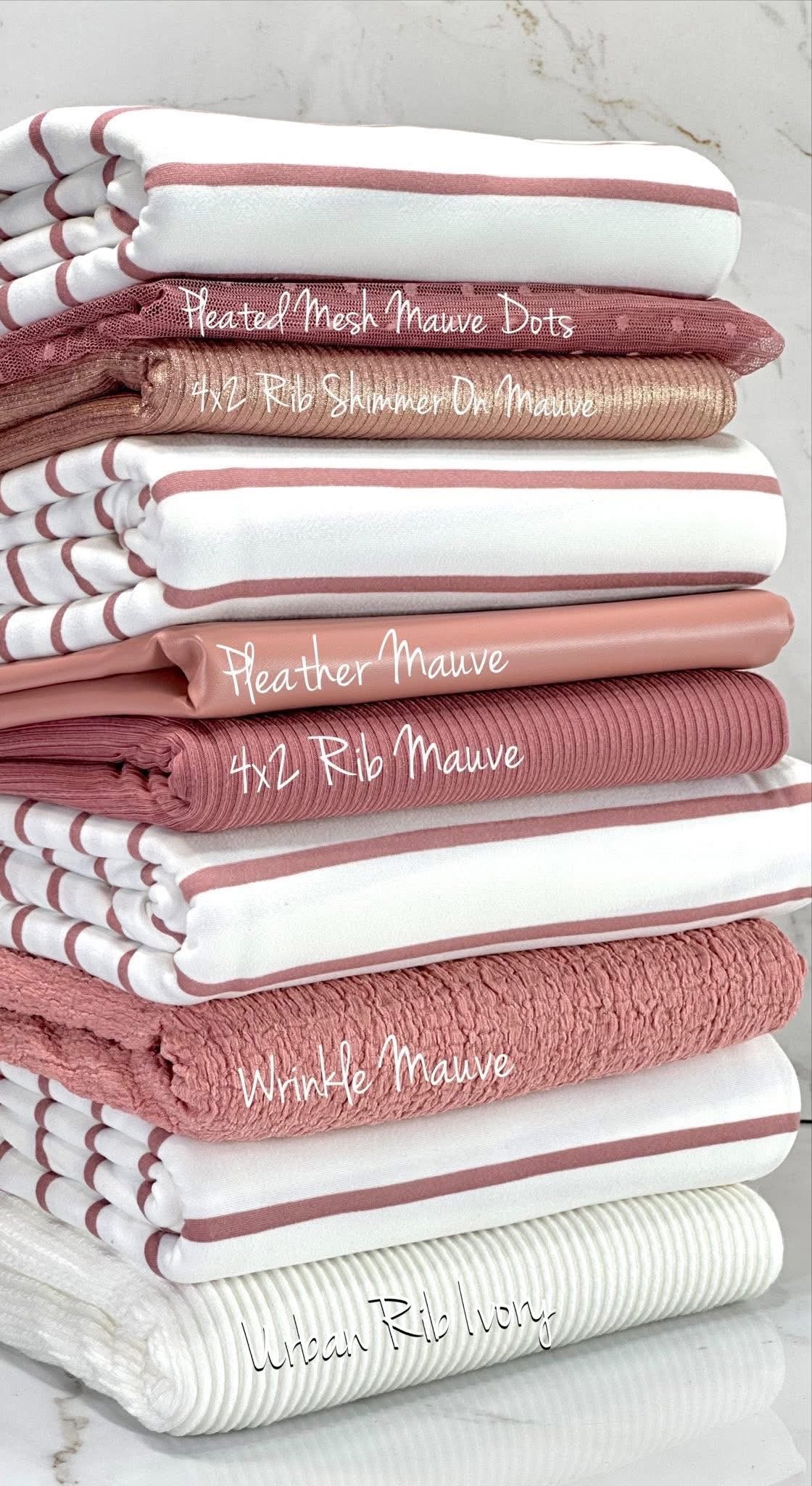 White + Mauve Stripe