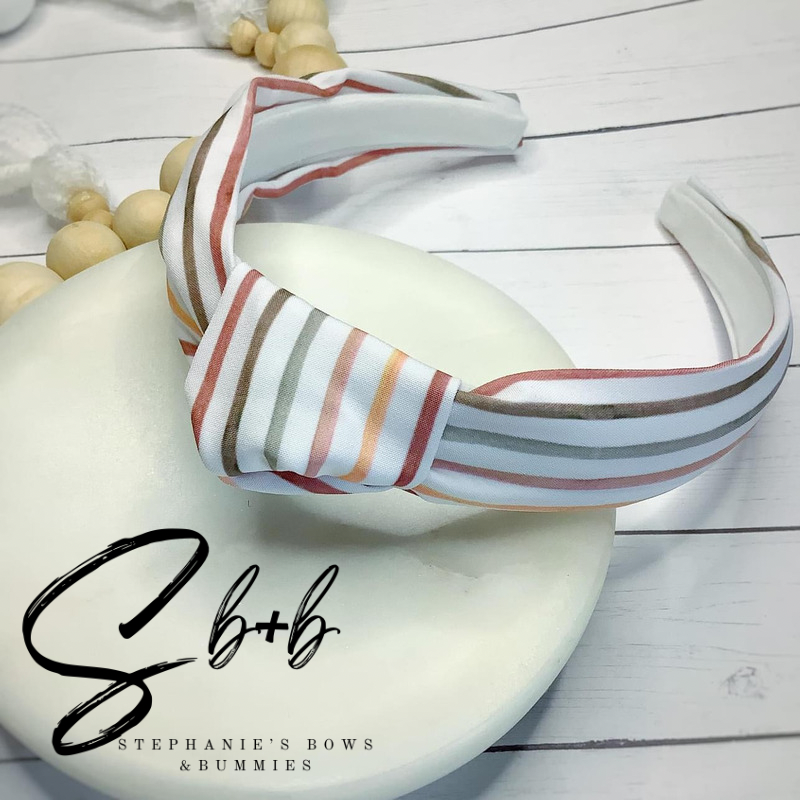 Multicolor Neutral Knot Headband