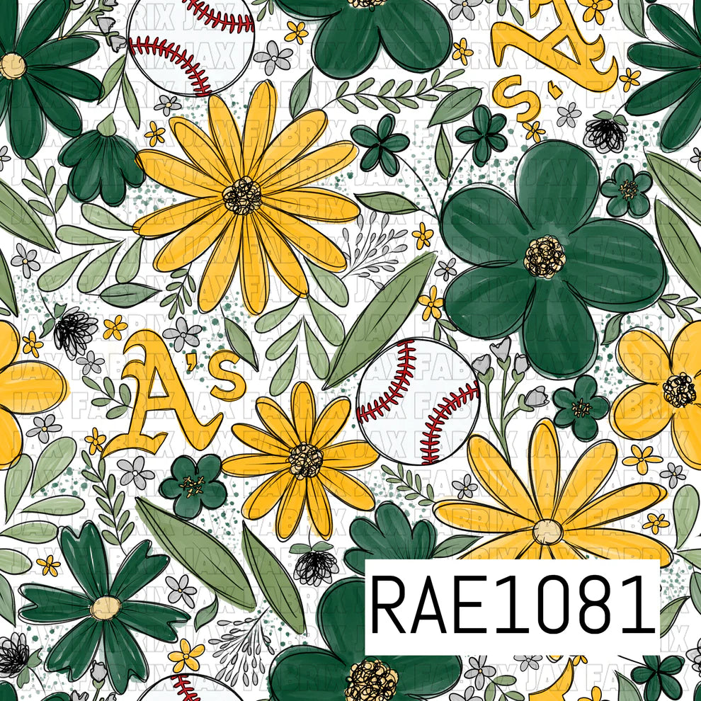 Baseball Drop Sketchy Floral