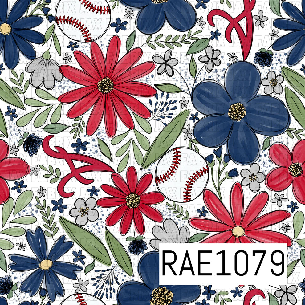 Baseball Drop Sketchy Floral