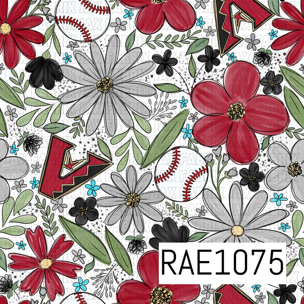 Baseball Drop Sketchy Floral