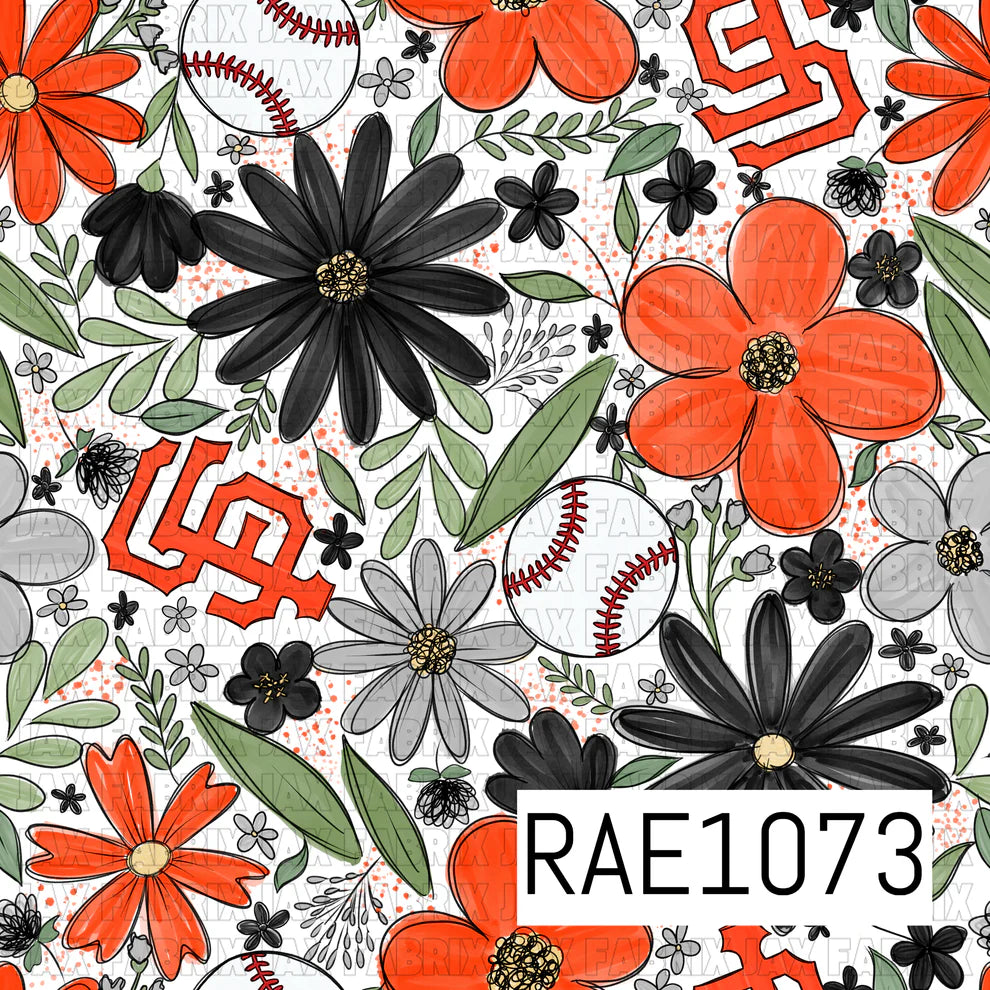 Baseball Drop Sketchy Floral