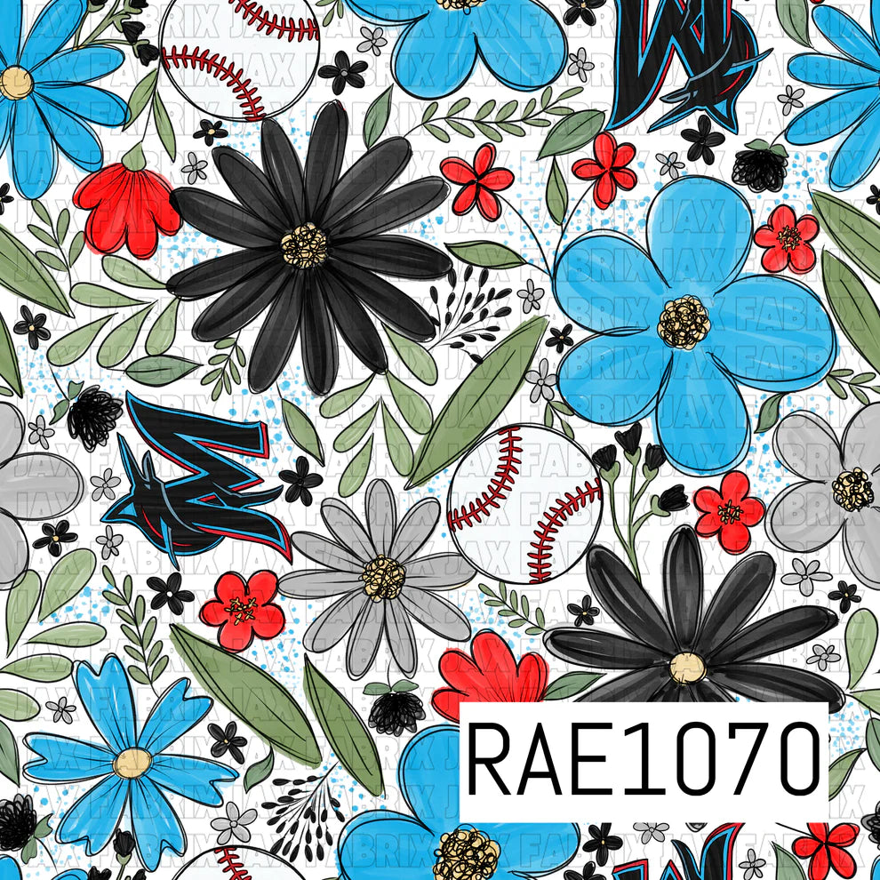 Baseball Drop Sketchy Floral