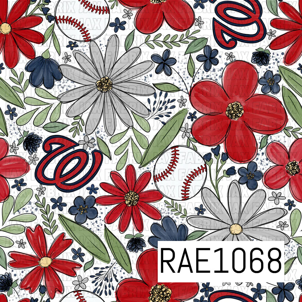 Baseball Drop Sketchy Floral