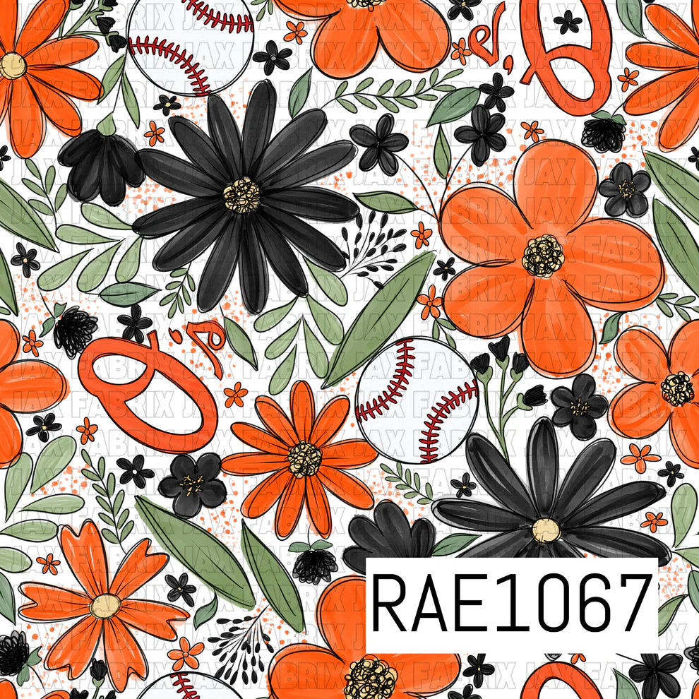 Baseball Drop Sketchy Floral