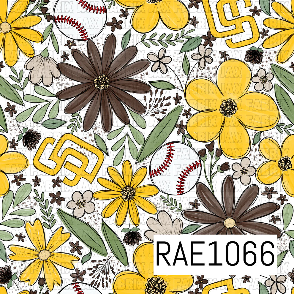 Baseball Drop Sketchy Floral