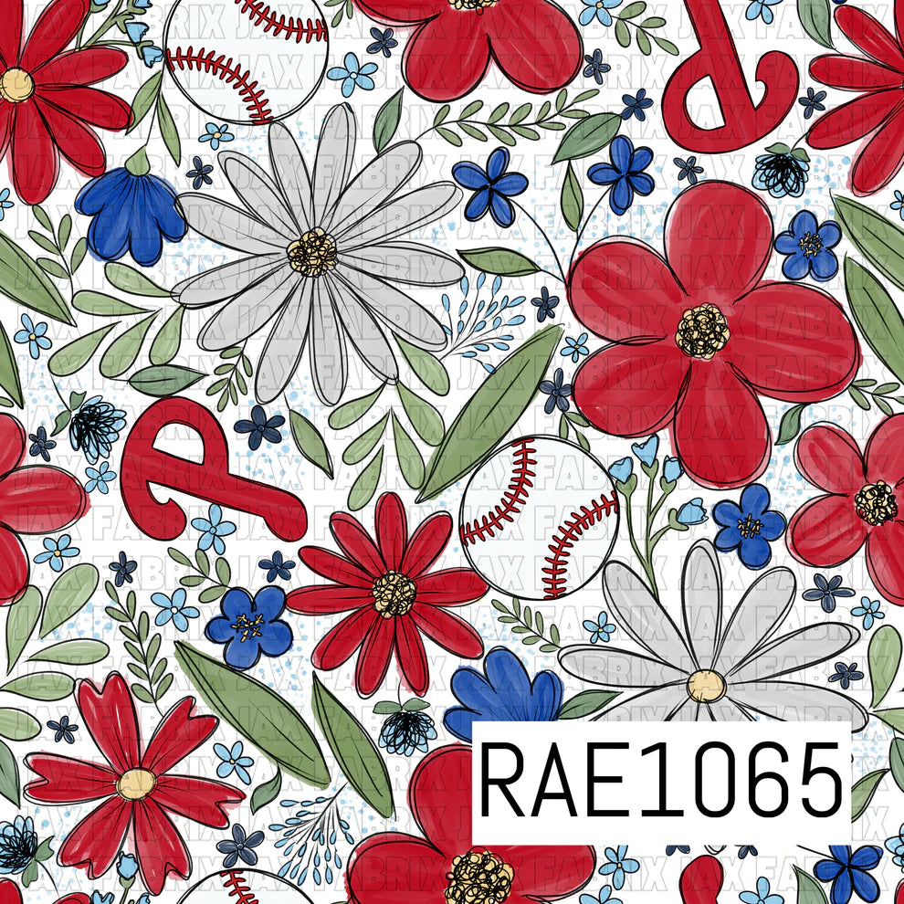 Baseball Drop Sketchy Floral
