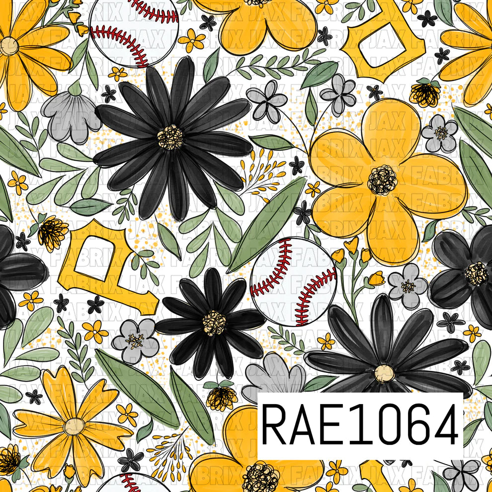 Baseball Drop Sketchy Floral