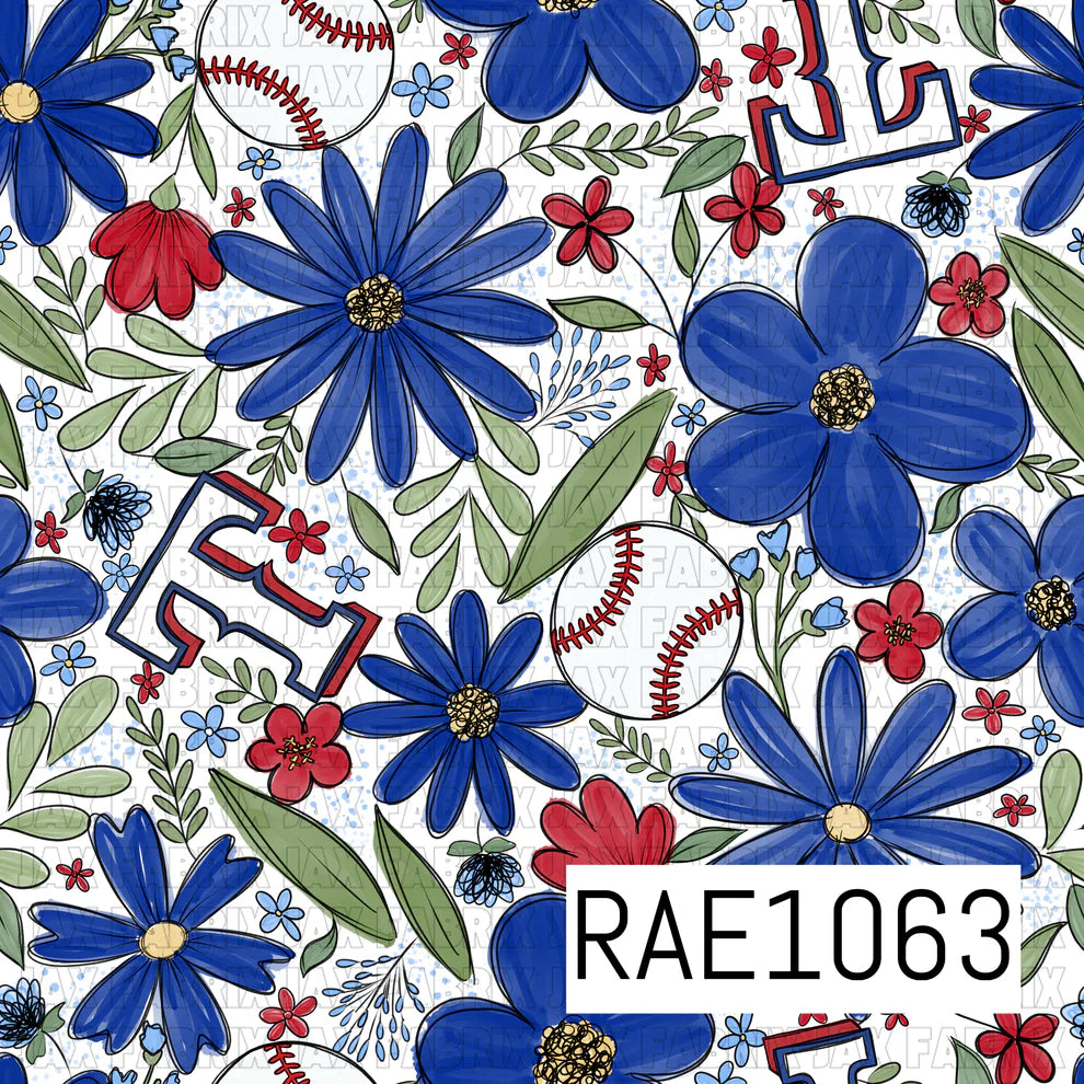 Baseball Drop Sketchy Floral