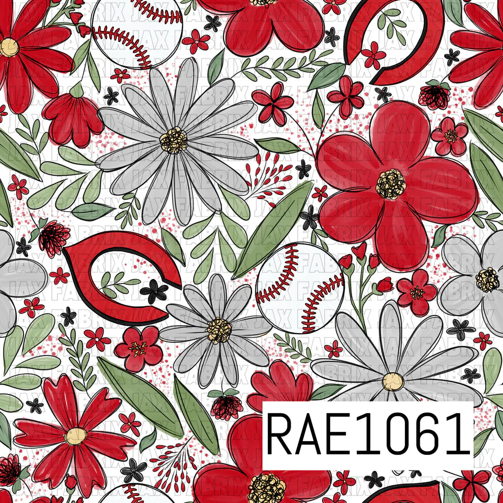 Baseball Drop Sketchy Floral