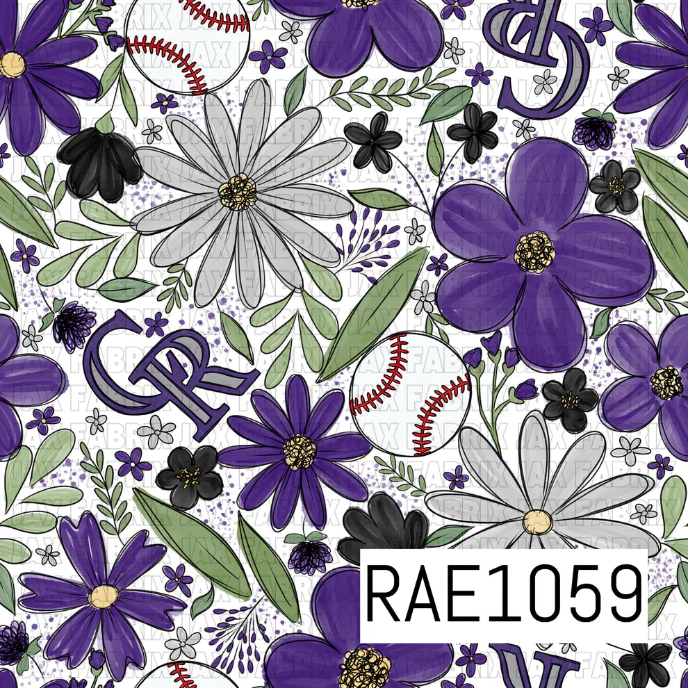 Baseball Drop Sketchy Floral