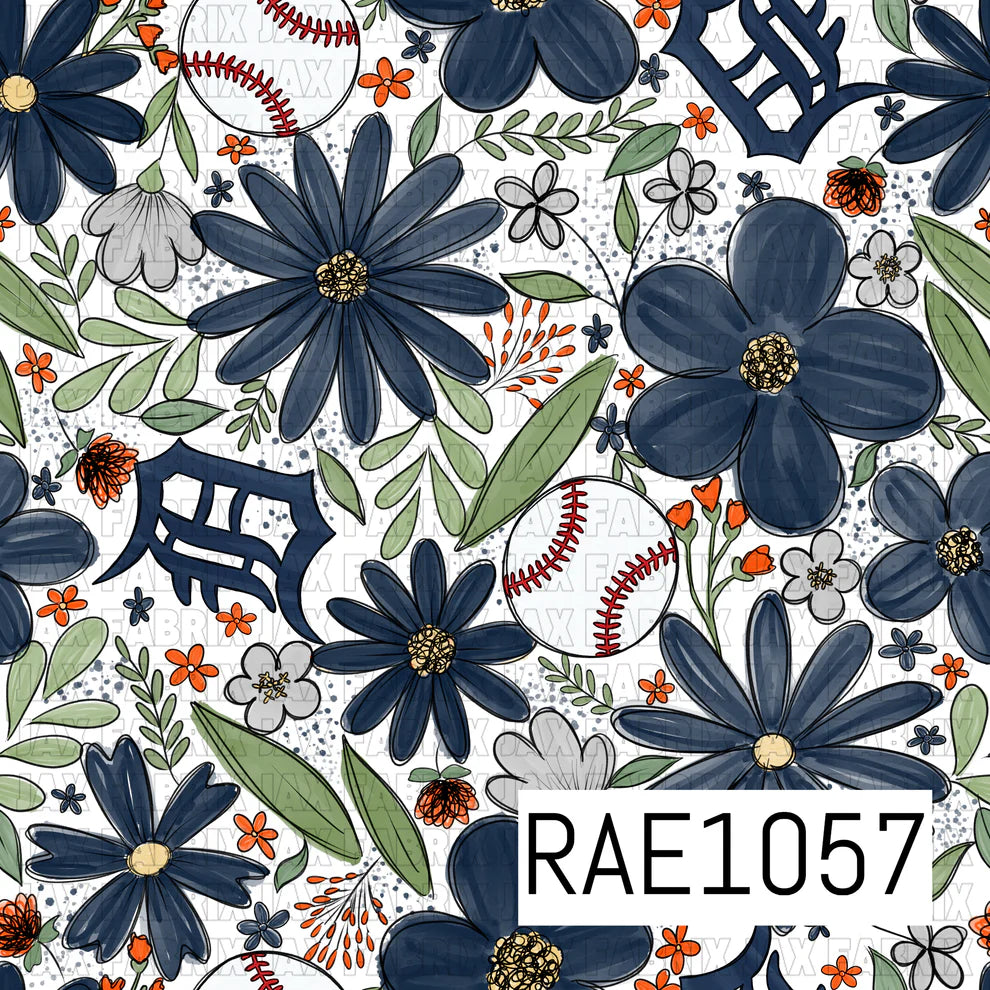 Baseball Drop Sketchy Floral