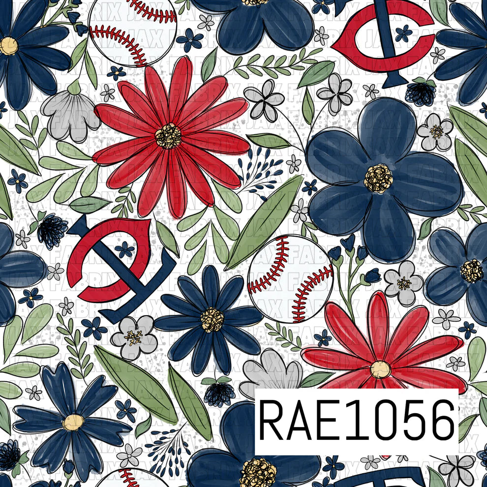 Baseball Drop Sketchy Floral